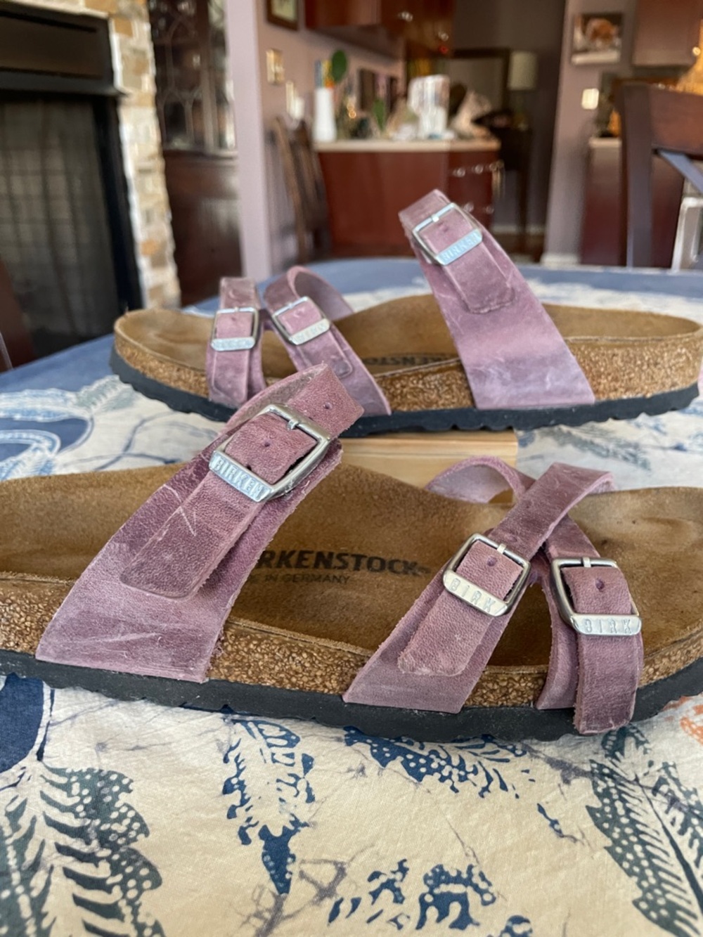 Birkenstock Franca Oiled Leather Lavender Multi-Strap Sandals - Picture 9 of 10